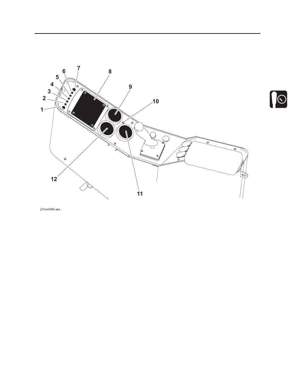 Right control console, Lights, Jt25 operator’s manual | Ditch Witch JT25 User Manual | Page 34 / 203