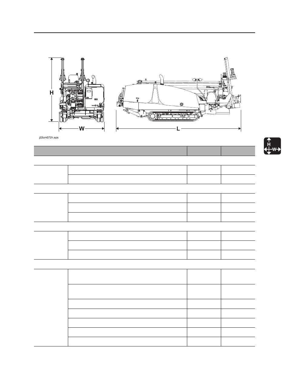 Specifications, Jt30 /jt30 all terrain operator’s manual | Ditch Witch JT30AT User Manual | Page 234 / 245