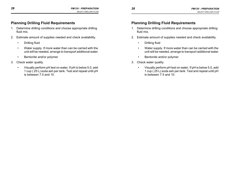 Check water quality | Ditch Witch FM13V User Manual | Page 28 / 46