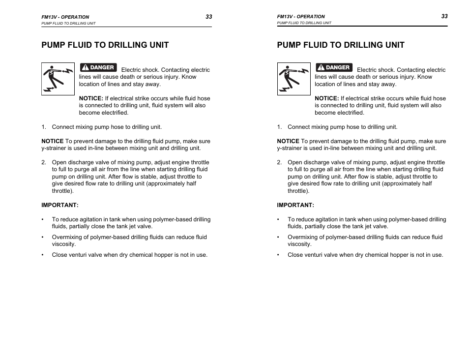 Pump fluid to drilling unit, Connect mixing pump hose to drilling unit | Ditch Witch FM13V User Manual | Page 33 / 46