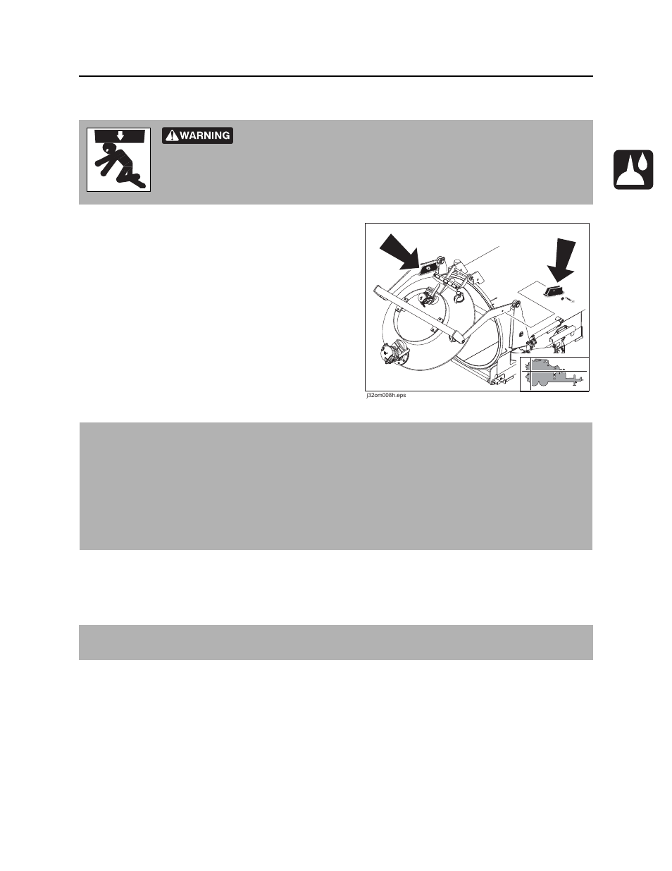 Working under raised tank door, Welding precaution, Washing precaution | Fx25 operator’s manual | Ditch Witch FX25 User Manual | Page 64 / 119