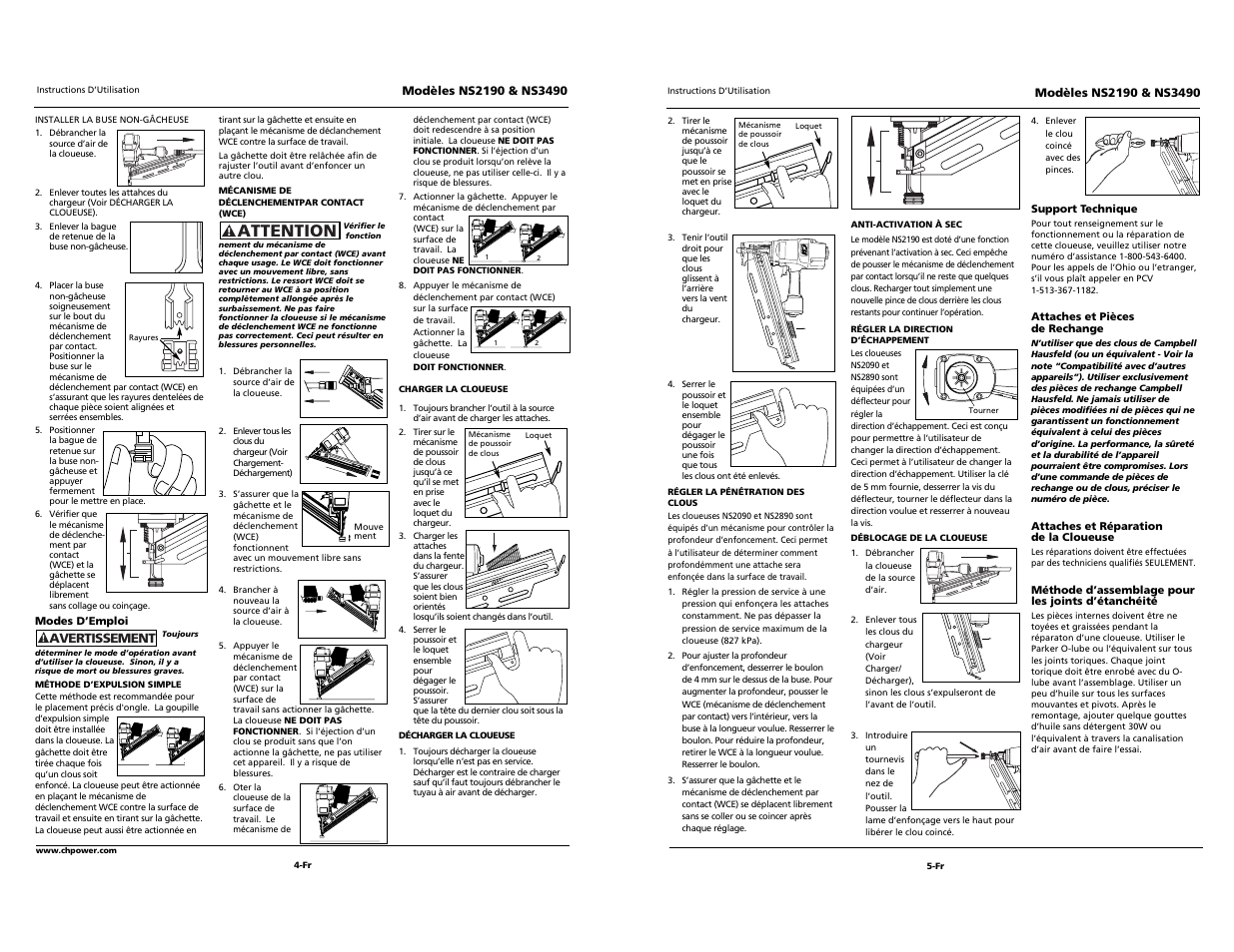 Attention | Campbell Hausfeld NS2190 User Manual | Page 12 / 12