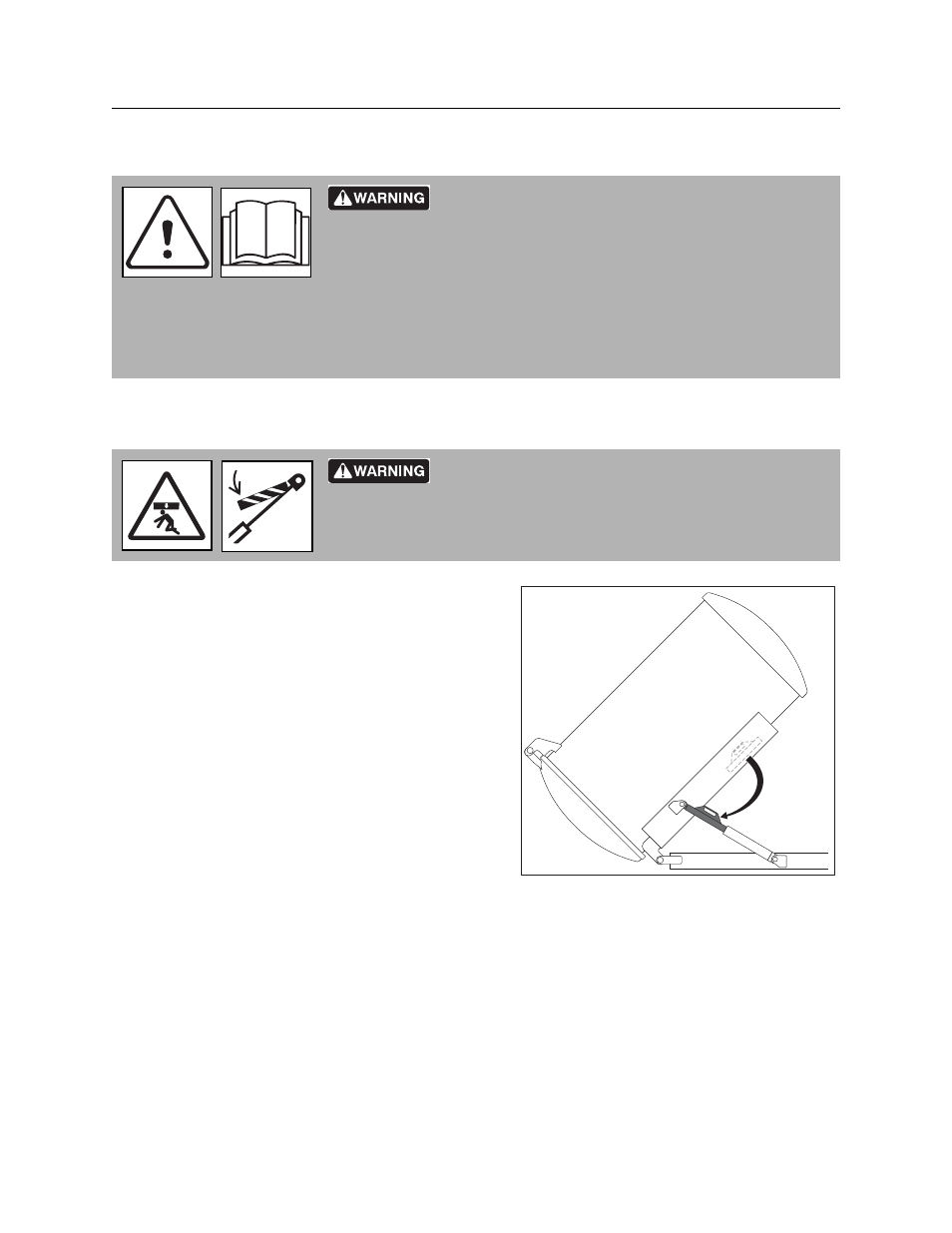 Service precautions, Working under raised debris tank, Fx30/fxt30 operator’s manual | Ditch Witch FXT30 User Manual | Page 81 / 149