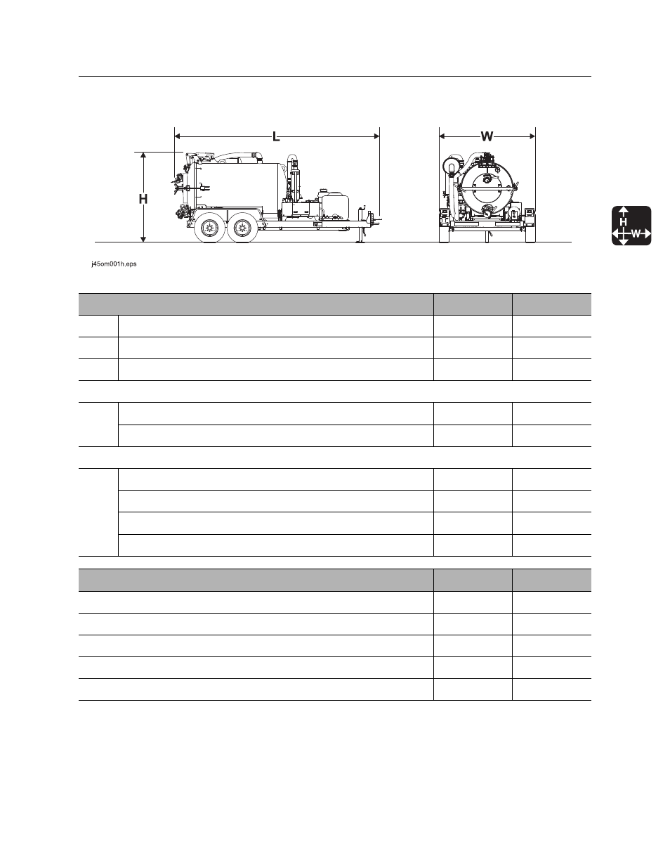 Specifications, Mv800 operator’s manual | Ditch Witch MV800 User Manual | Page 94 / 111