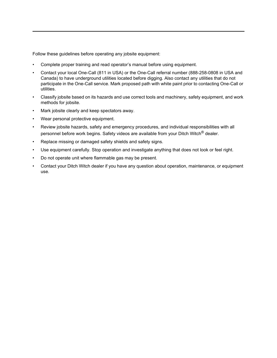 Guidelines, Rt30 operator’s manual | Ditch Witch RT30 User Manual | Page 13 / 97