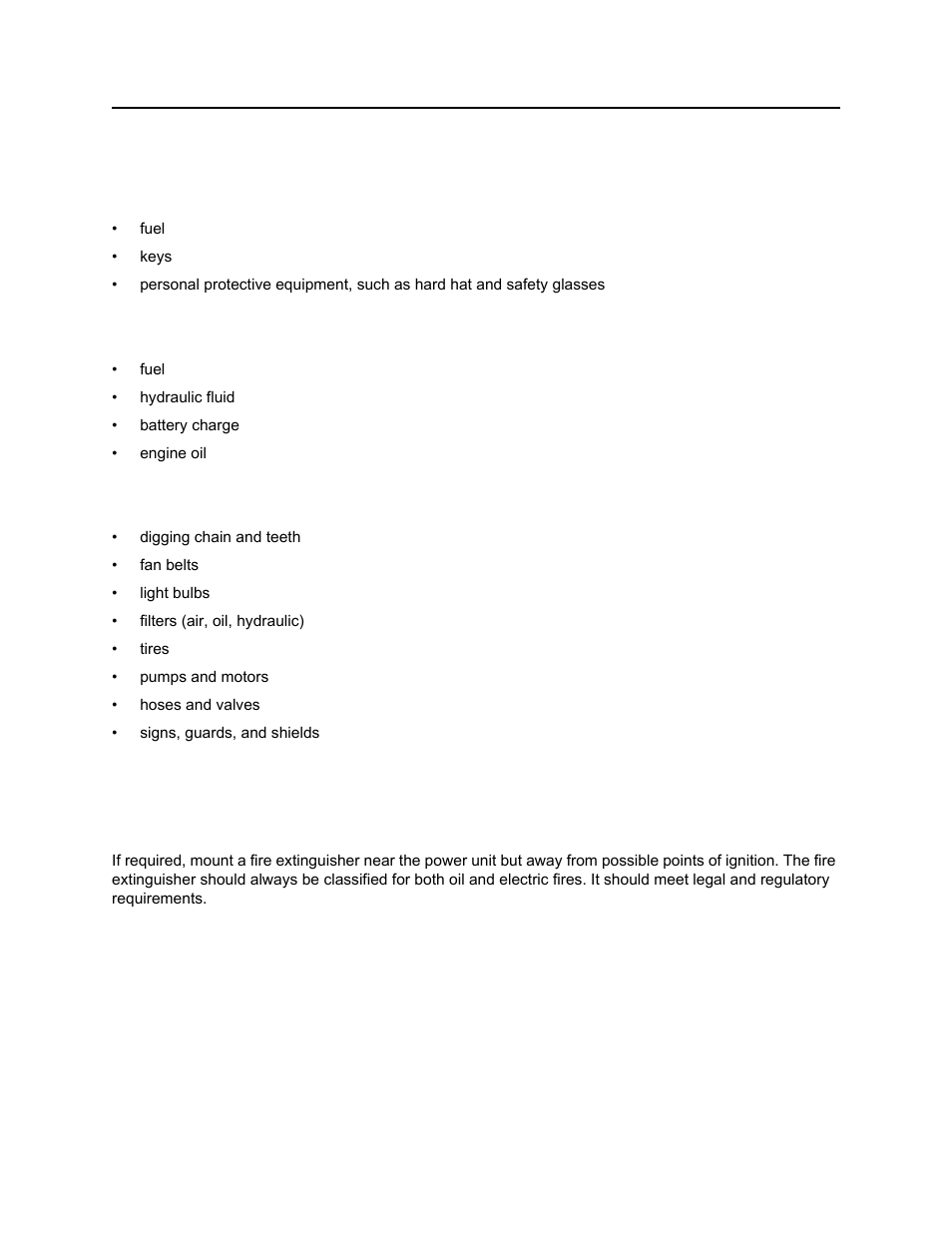 Check supplies and prepare equipment, Supplies, Fluid levels | Condition and function, Accessories, Rt30 operator’s manual | Ditch Witch RT30 User Manual | Page 41 / 97