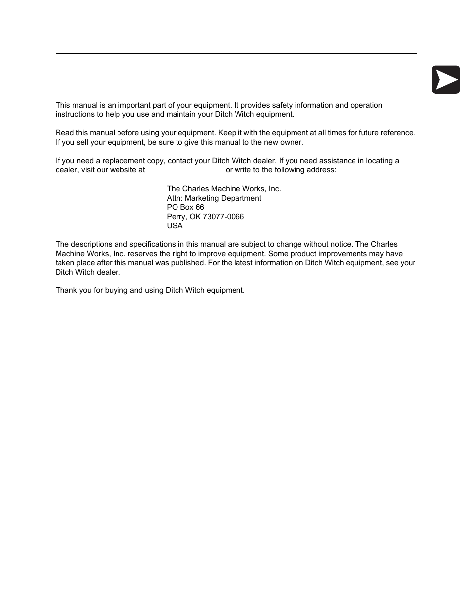 Foreword, Rt30 operator’s manual | Ditch Witch RT30 User Manual | Page 8 / 97