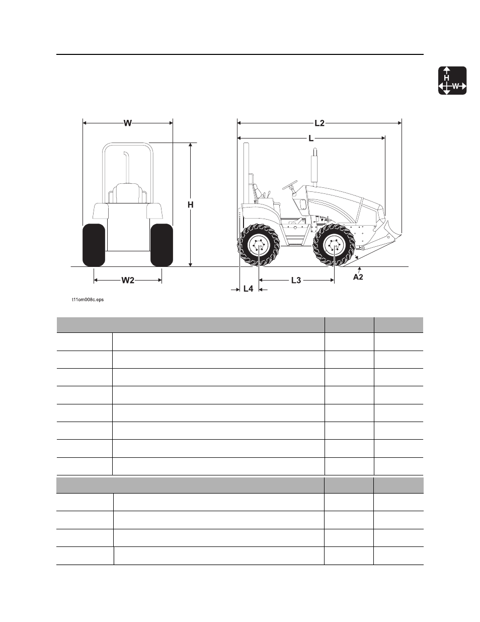 Specifications, Rt55 tractor, Rt55 t4i operator’s manual | Ditch Witch RT55 User Manual | Page 152 / 177