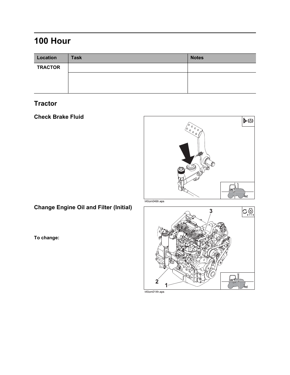 100 hour, Tractor, Rt100 powershift operator’s manual | Ditch Witch RT100 User Manual | Page 123 / 161