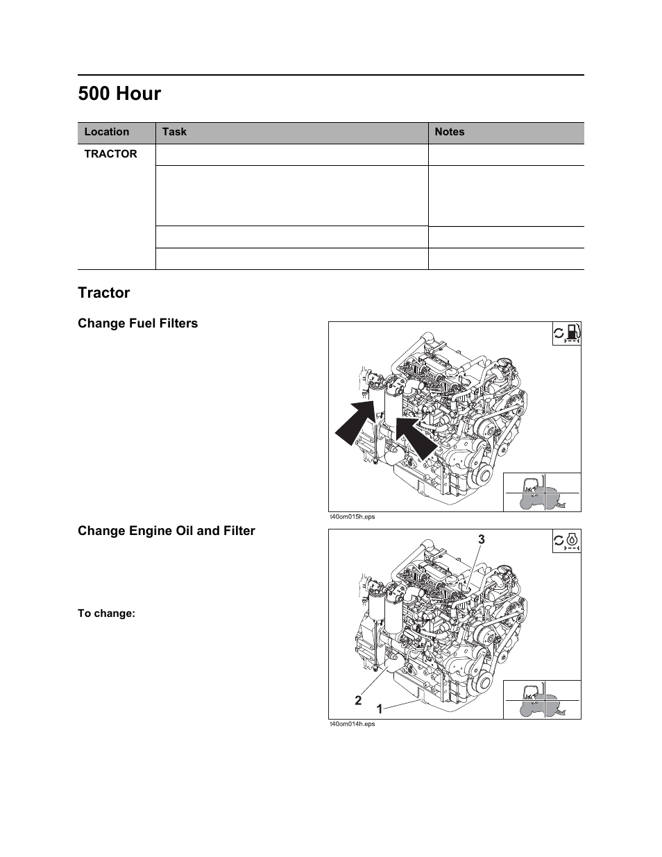 500 hour, Tractor, Rt100 powershift operator’s manual | Ditch Witch RT100 User Manual | Page 129 / 161