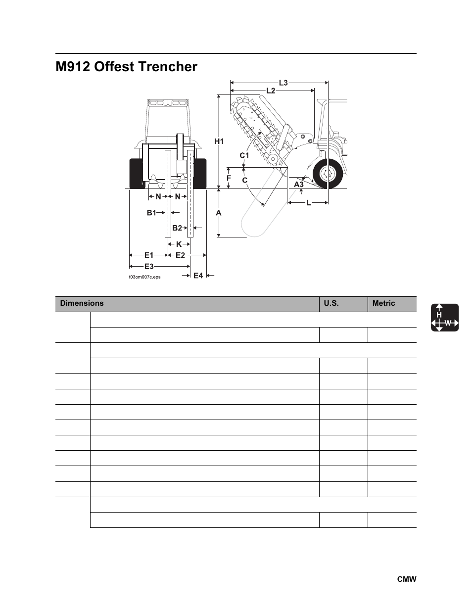 M912 offest trencher, Rt100 powershift operator’s manual | Ditch Witch RT100 User Manual | Page 152 / 161