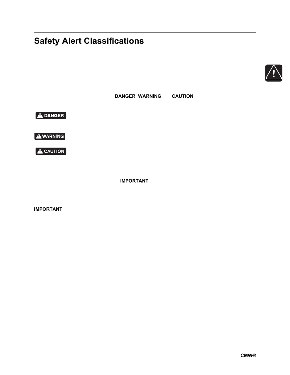 Safety alert classifications, Rt100 powershift operator’s manual | Ditch Witch RT100 User Manual | Page 18 / 161