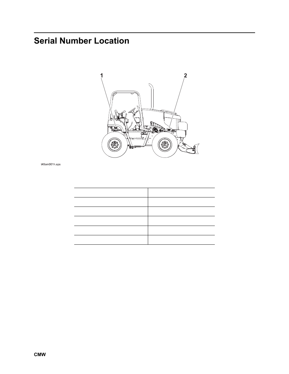 Serial number location, Rt100 powershift operator’s manual | Ditch Witch RT100 User Manual | Page 3 / 161