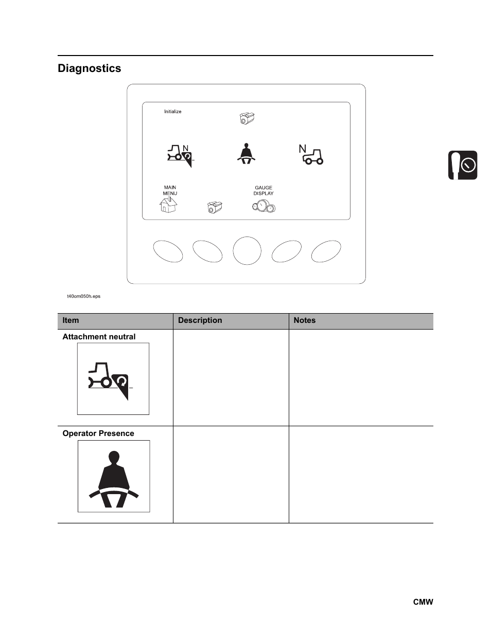 Diagnostics, Rt100 powershift operator’s manual | Ditch Witch RT100 User Manual | Page 40 / 161