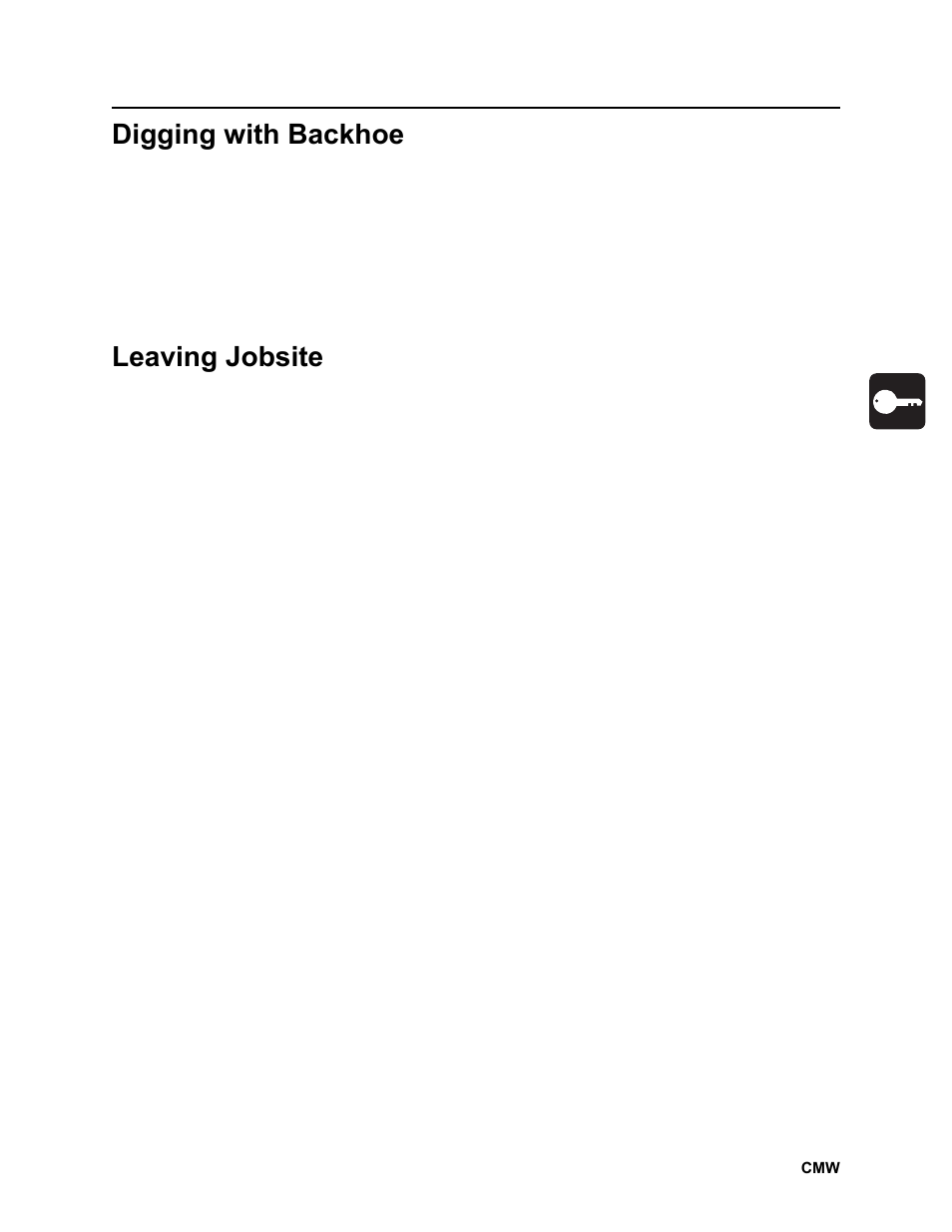 Digging with backhoe, Leaving jobsite, Rt100 powershift operator’s manual | Ditch Witch RT100 User Manual | Page 60 / 161