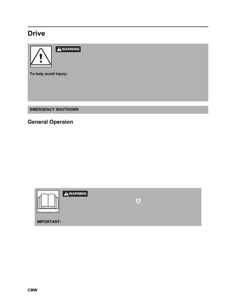 Drive, General operaion, Rt100 powershift operator’s manual | Ditch Witch RT100 User Manual | Page 71 / 161