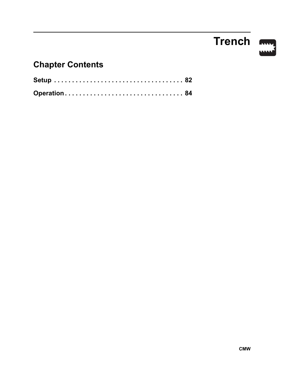 Trench, Chapter contents | Ditch Witch RT100 User Manual | Page 82 / 161