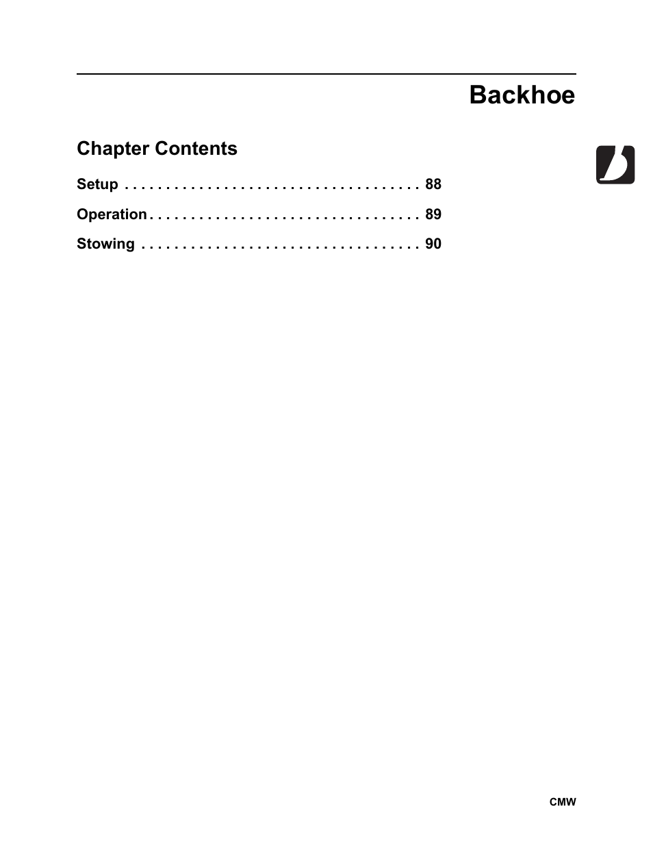 Backhoe, Chapter contents | Ditch Witch RT100 User Manual | Page 88 / 161
