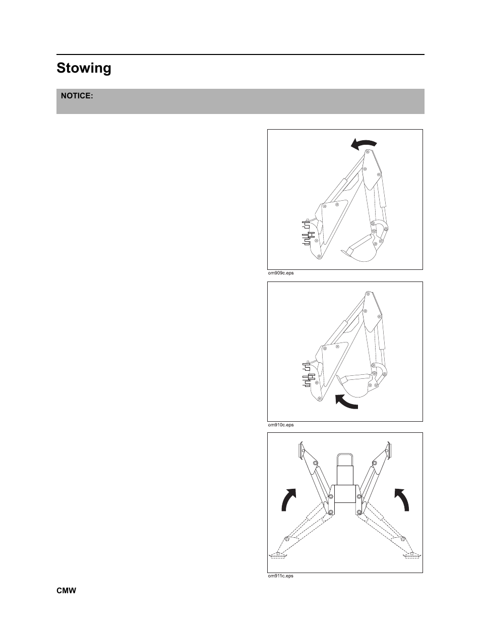 Stowing, Rt100 powershift operator’s manual | Ditch Witch RT100 User Manual | Page 91 / 161