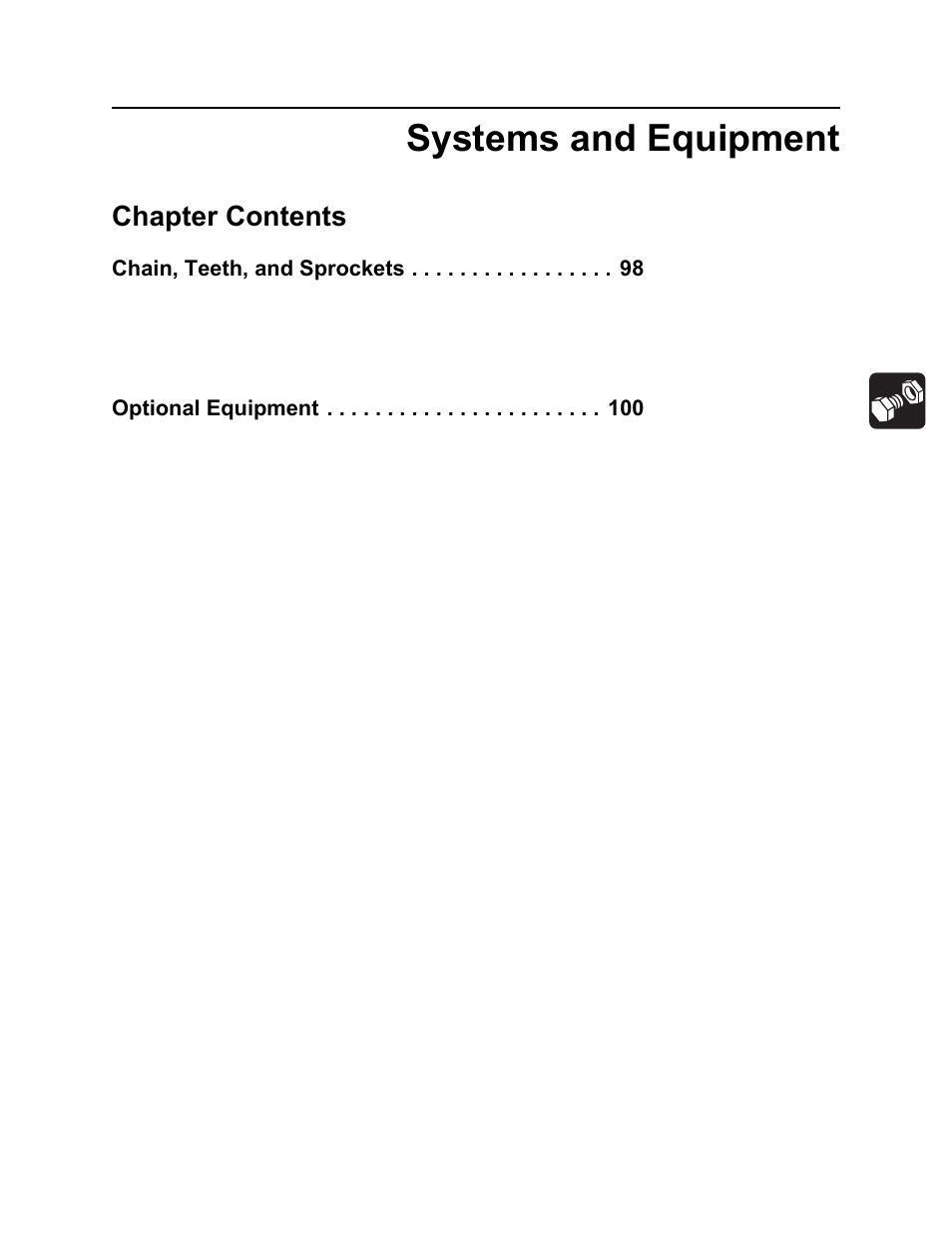 Systems and equipment, Chapter contents | Ditch Witch RT100 User Manual | Page 98 / 161