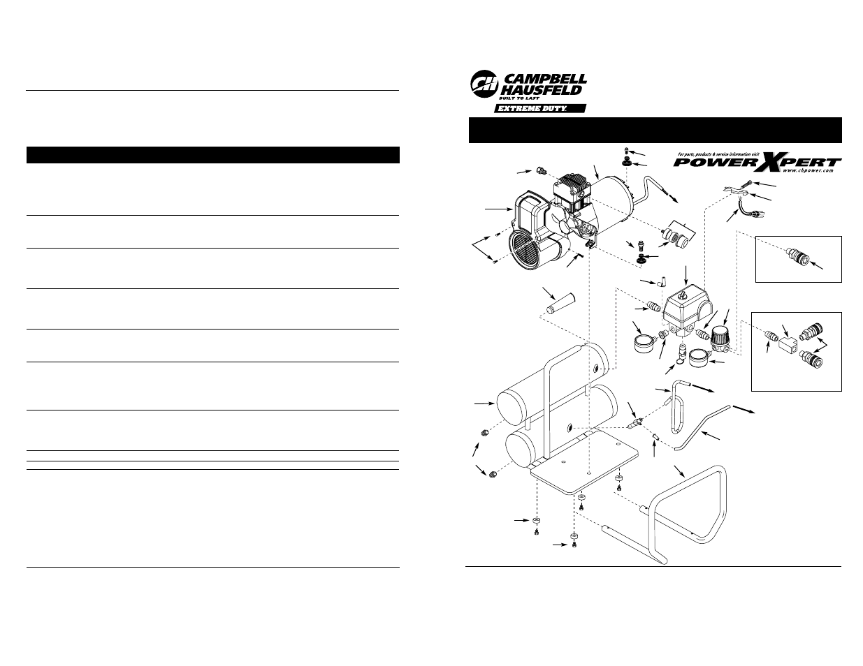 Campbell Hausfeld POWER XPERT WL506203 User Manual | 2 pages