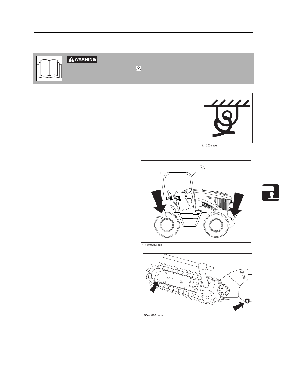 Tie down, Points, Procedure | Rt120 operator’s manual | Ditch Witch RT120 User Manual | Page 94 / 223