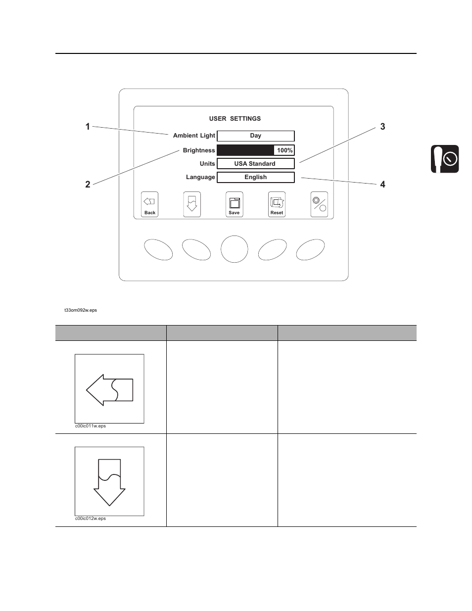 User settings, Rt80q operator’s manual, Graphic display | Ditch Witch RT80 User Manual | Page 40 / 203