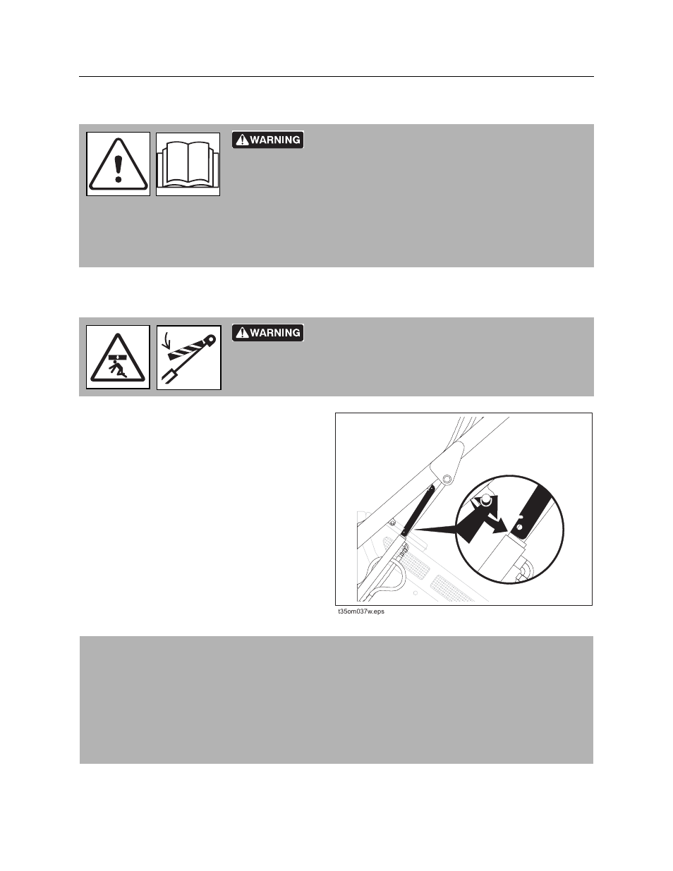 Precautions, Working under raised lift arms, Welding precaution | Ditch Witch SK750/SK755 User Manual | Page 53 / 81