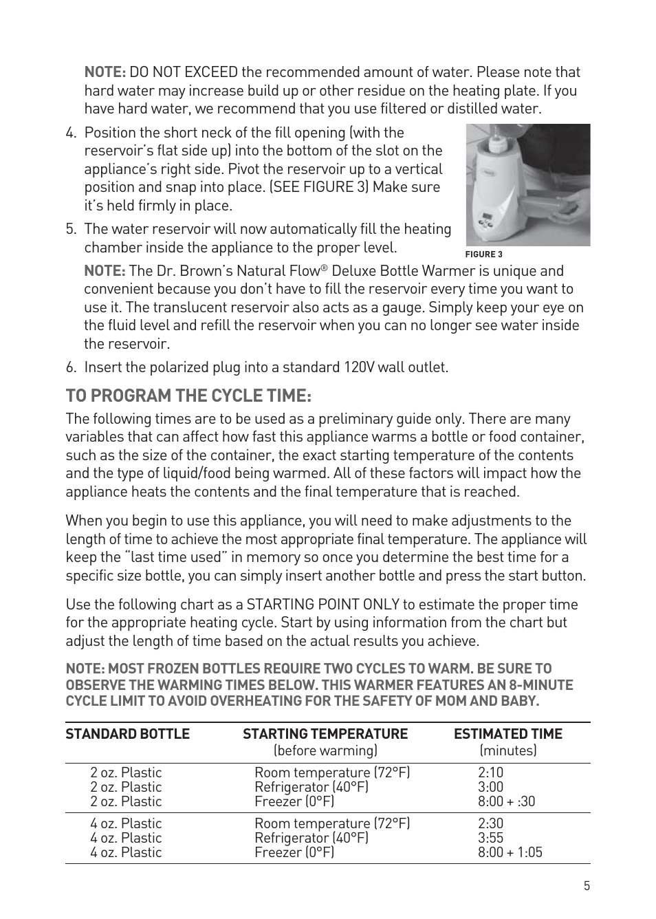 Dr. Brown's Deluxe Bottle Warmer User Manual | Page 5 / 24