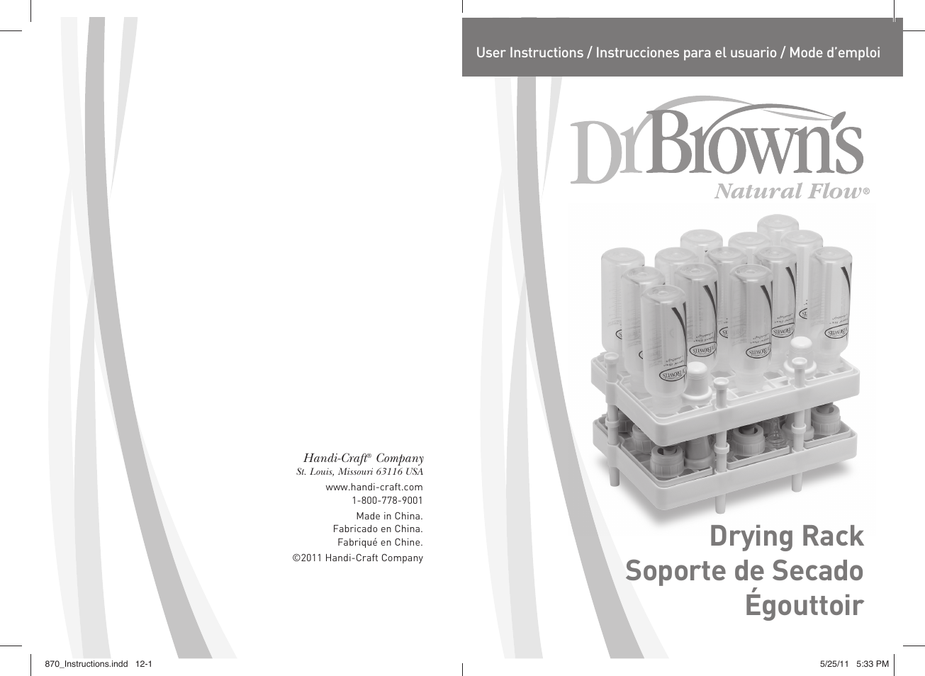 Dr. Brown's Drying Rack User Manual | 6 pages