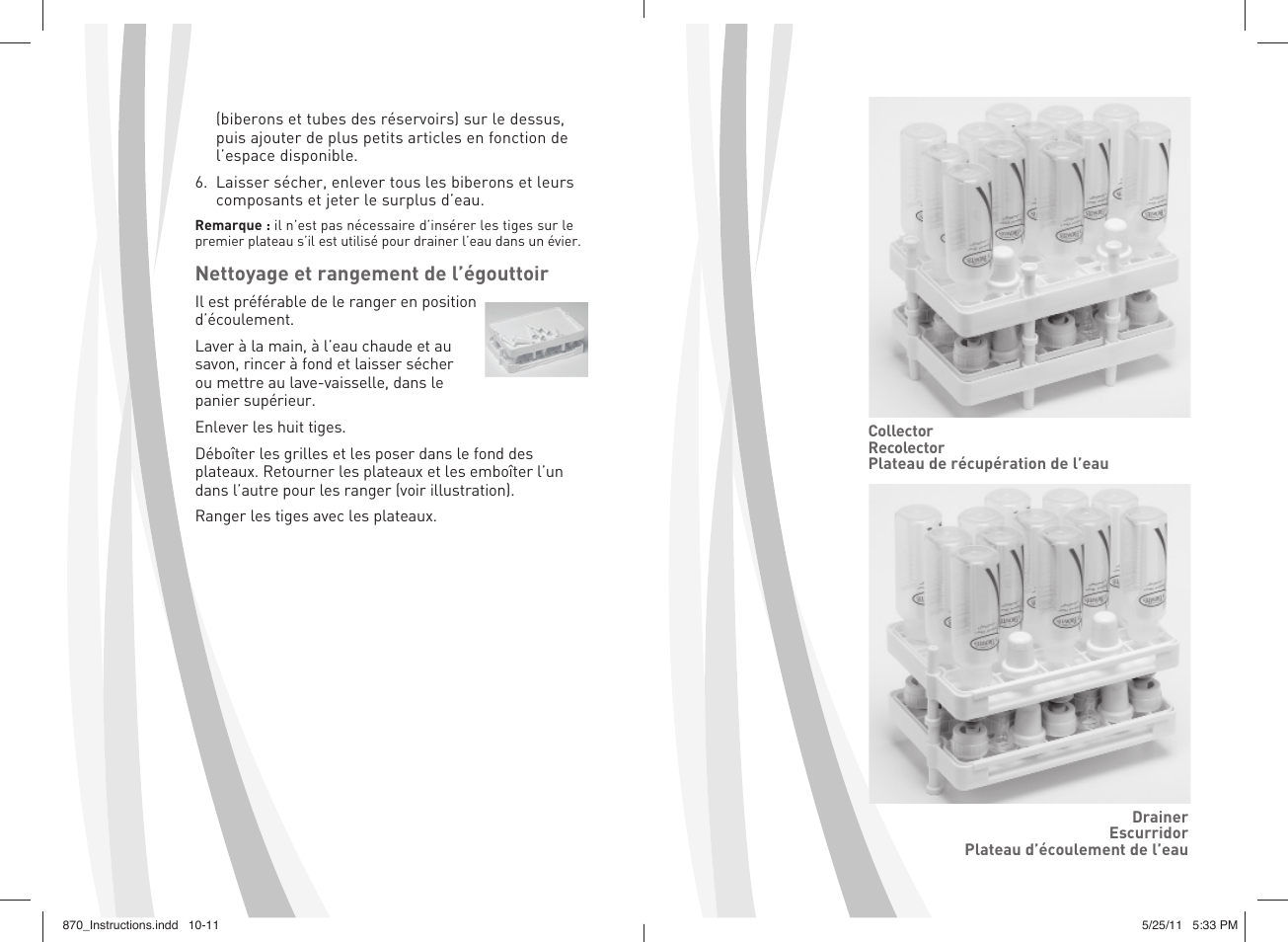 Nettoyage et rangement de l’égouttoir | Dr. Brown's Drying Rack User Manual | Page 6 / 6