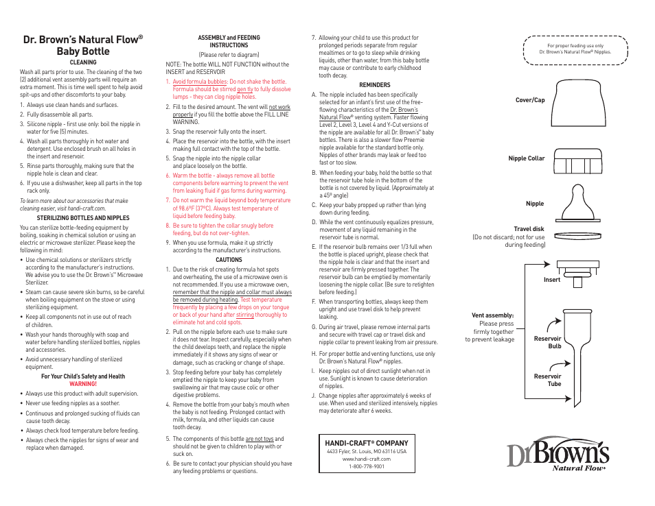 Dr. Brown's Standard User Manual | 1 page