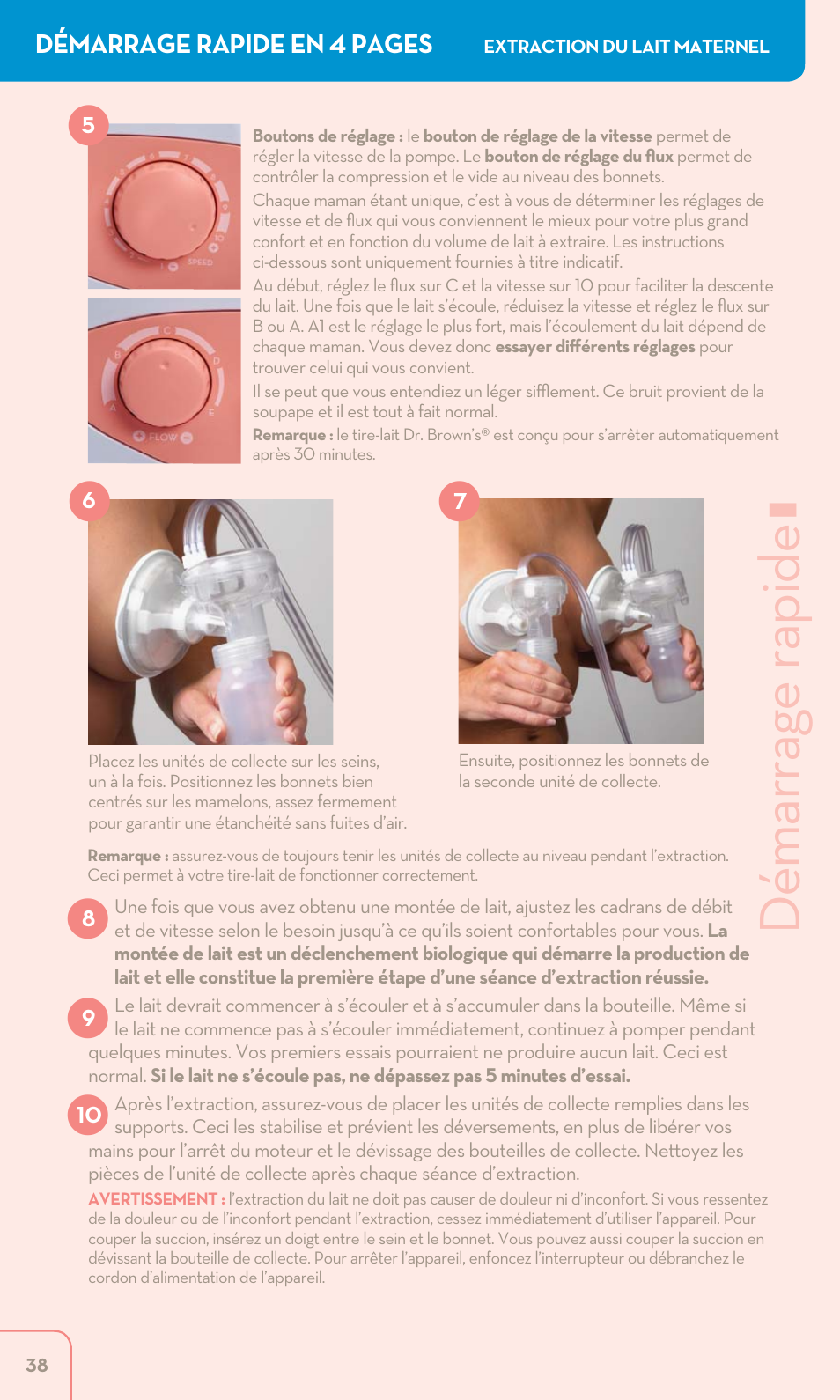 L l l, Démarrage rapide | Dr. Brown's Double Electric Breast Pump User Manual | Page 38 / 48