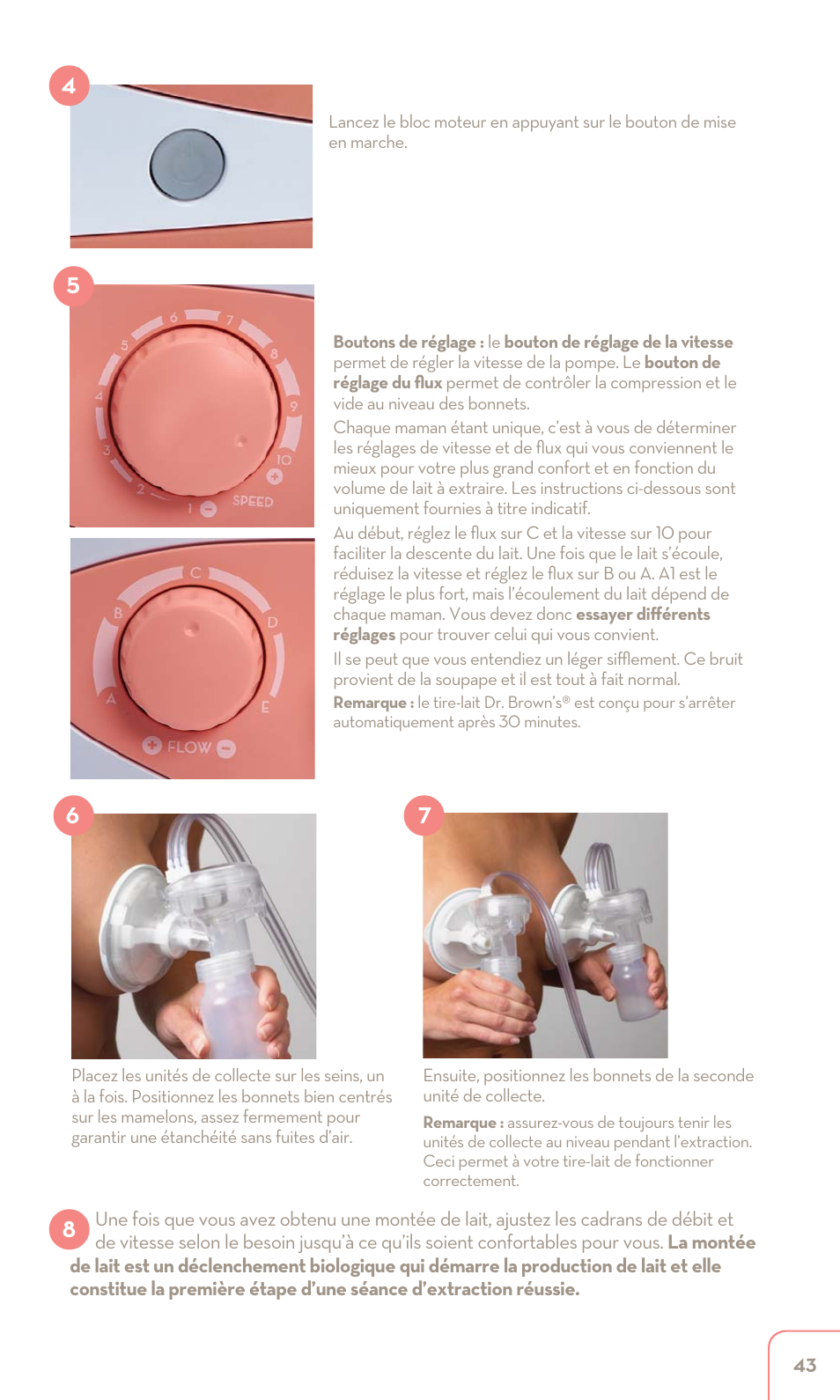 Dr. Brown's Double Electric Breast Pump User Manual | Page 43 / 48