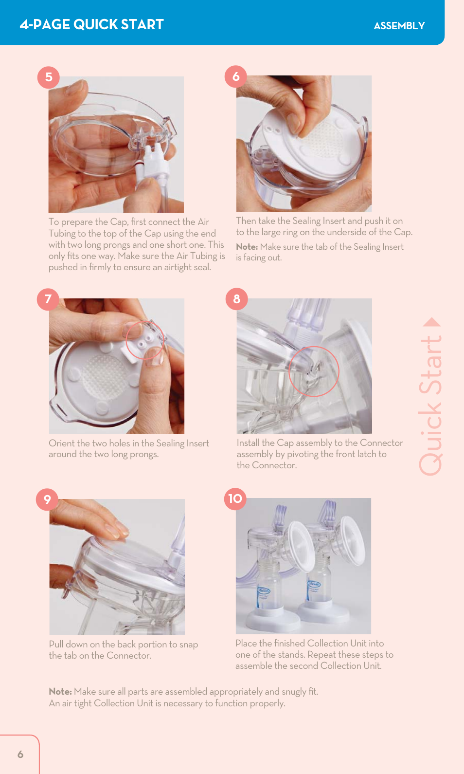 Quick start | Dr. Brown's Double Electric Breast Pump User Manual | Page 6 / 48