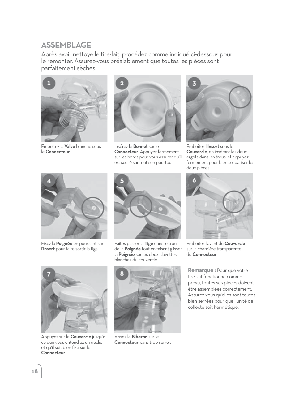 Assemblage | Dr. Brown's Manual Breast Pump User Manual | Page 18 / 24