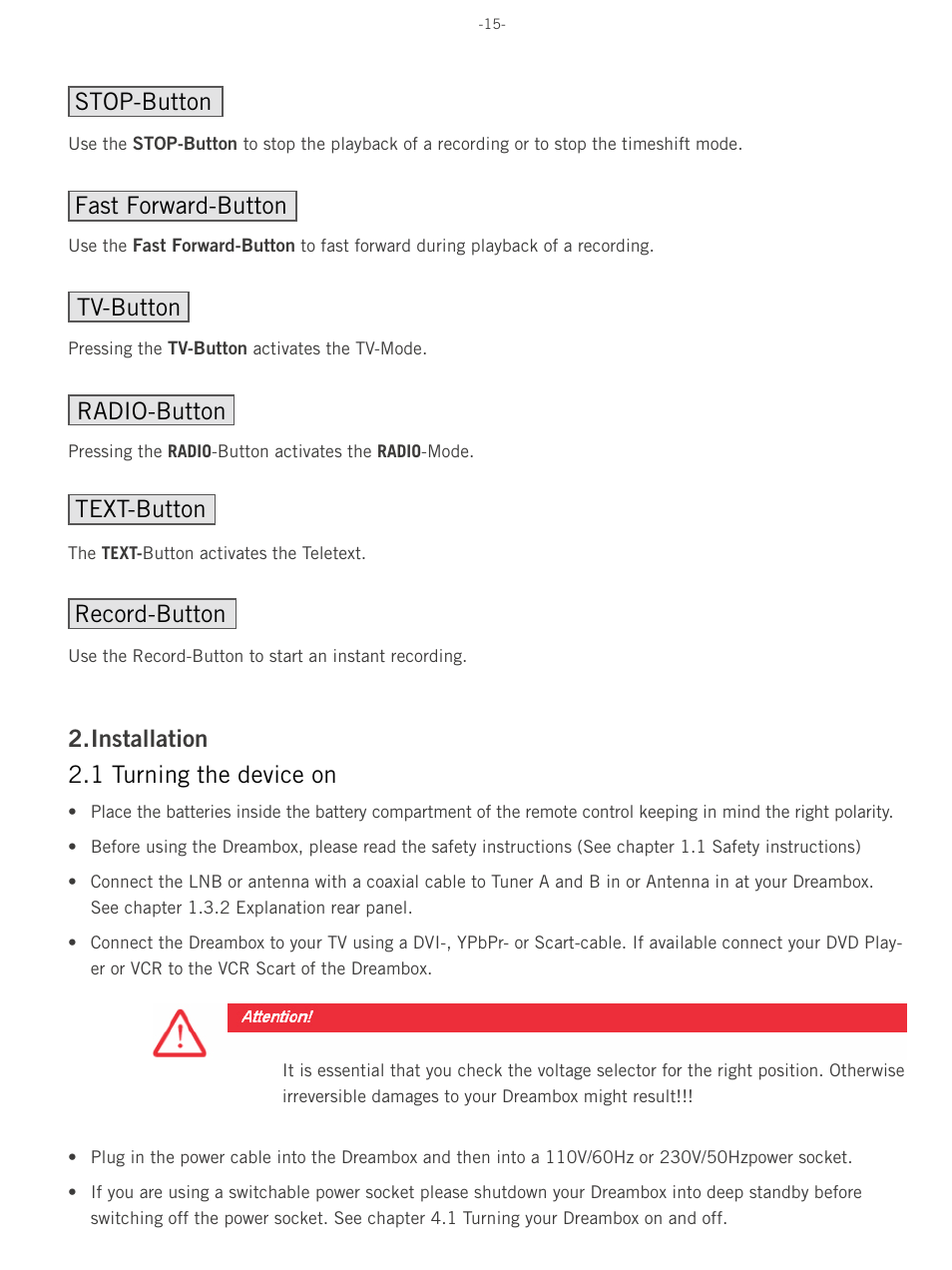 Dream Property DM8000 HD PVR User Manual | Page 15 / 91