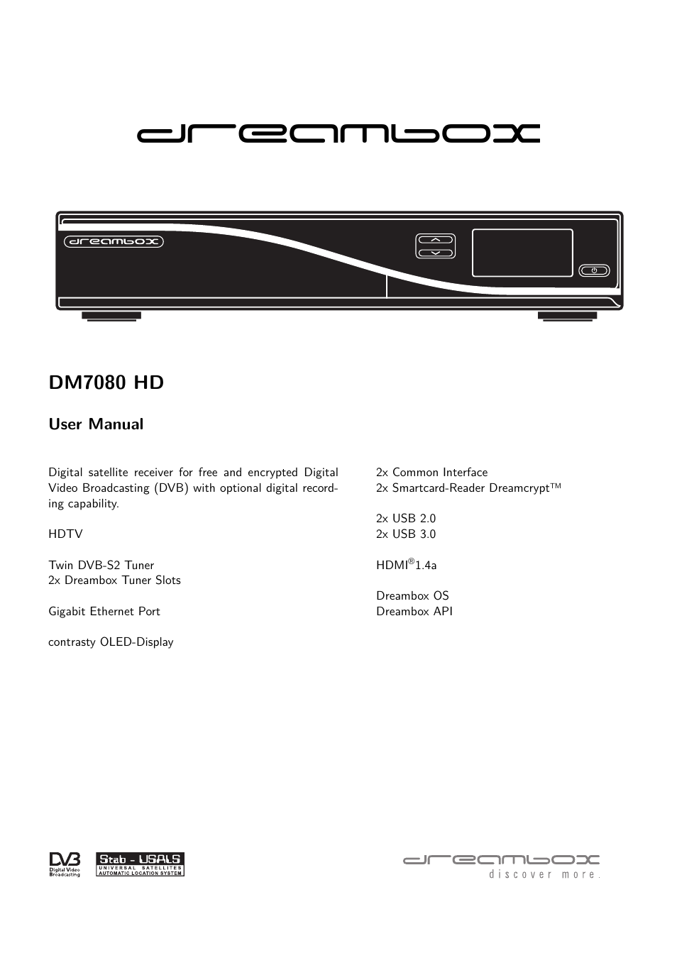 Dream Property DM7080 HD User Manual | 87 pages