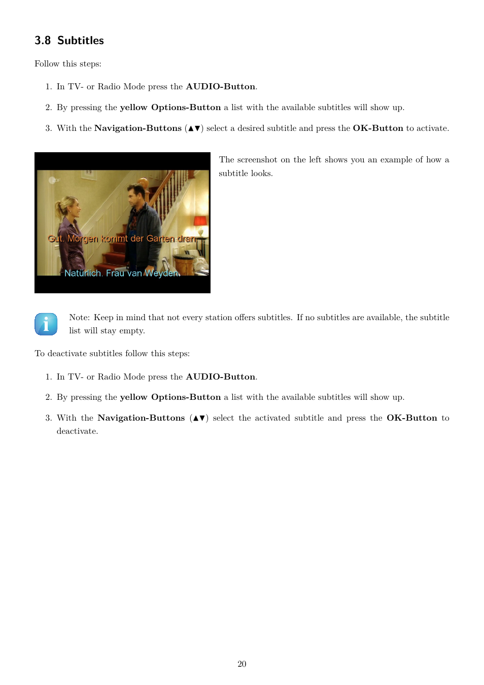 8 subtitles | Dream Property DM7080 HD User Manual | Page 25 / 87