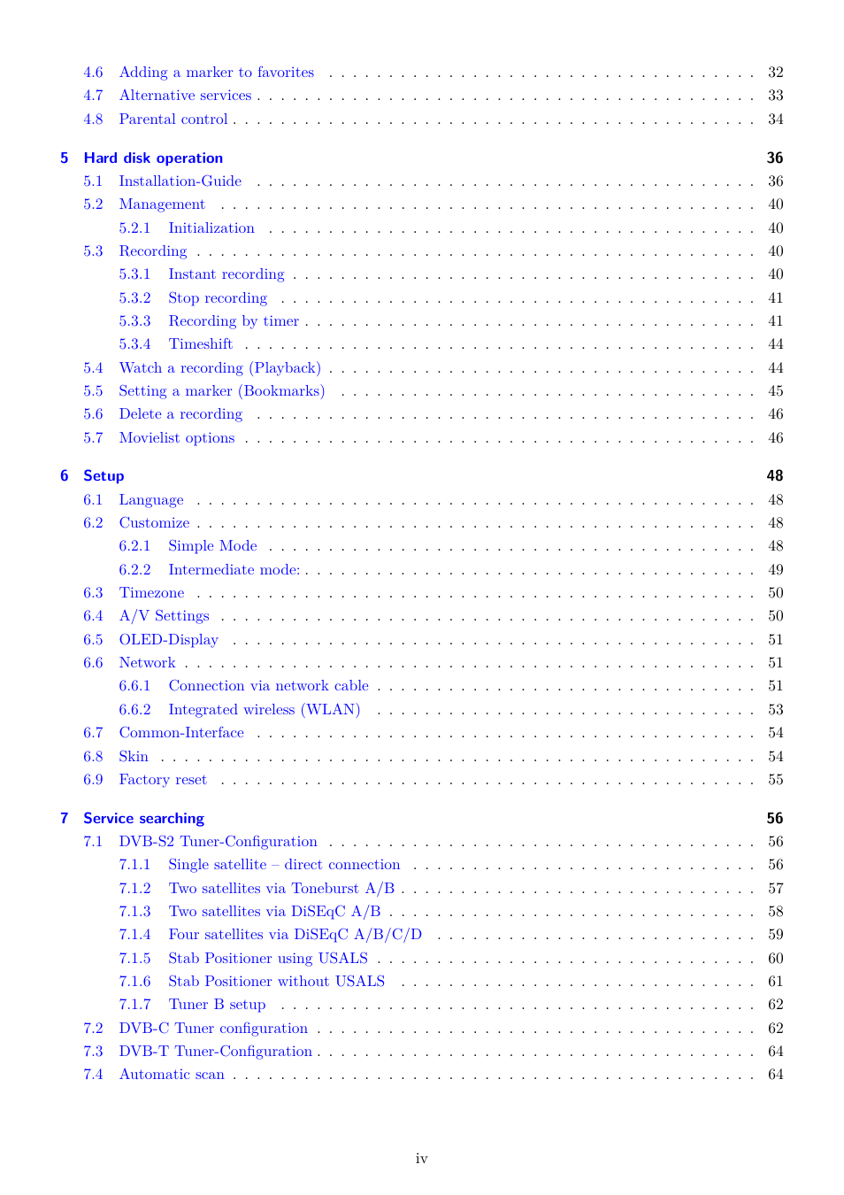 Dream Property DM7080 HD User Manual | Page 4 / 87