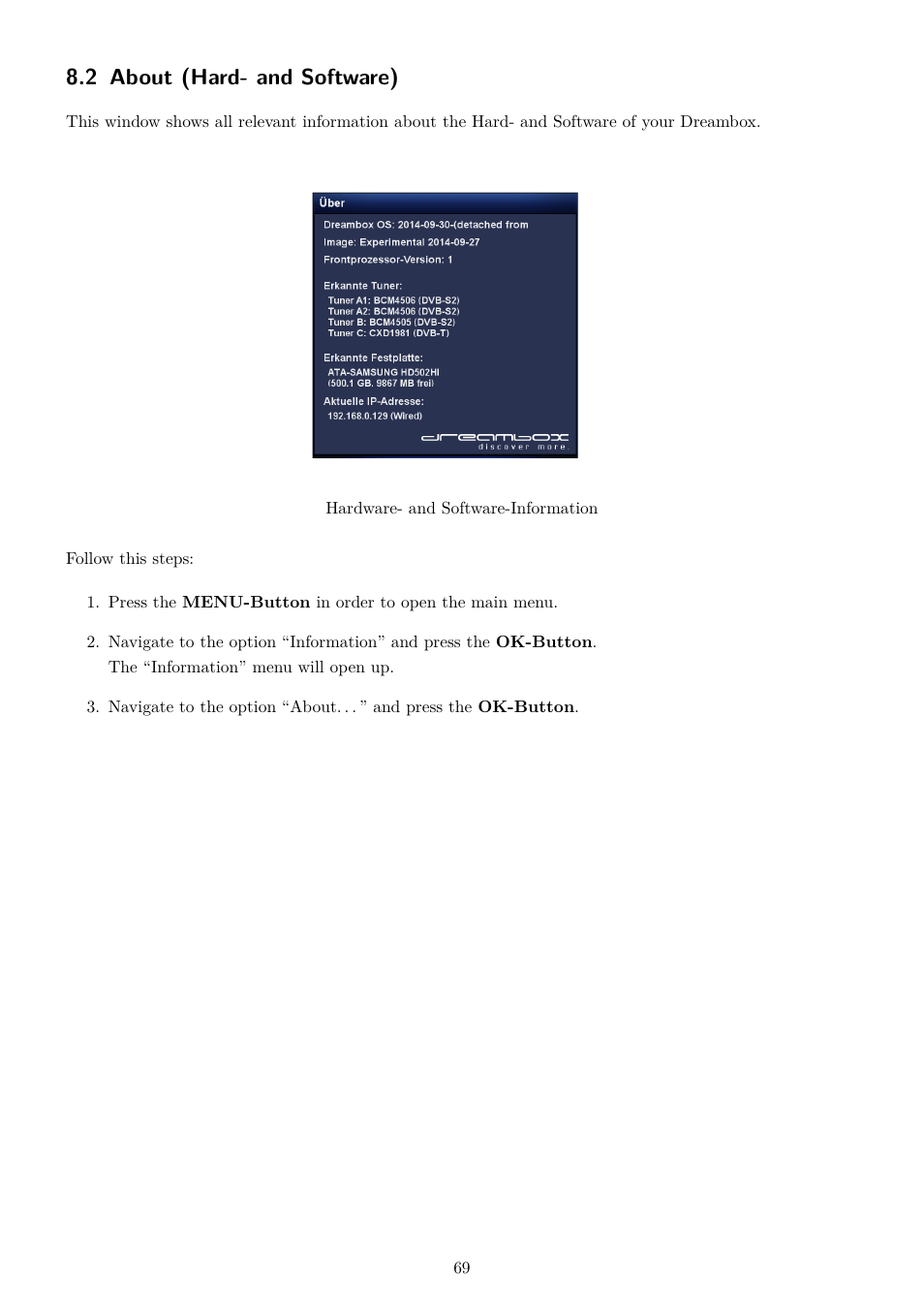 2 about (hard- and software) | Dream Property DM7080 HD User Manual | Page 74 / 87