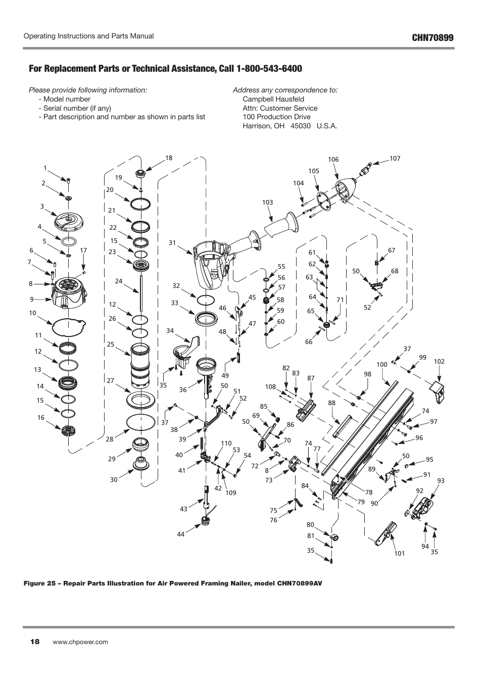 Campbell Hausfeld CHN70899 User Manual | Page 18 / 60