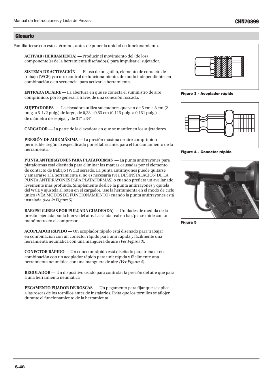 Glosario | Campbell Hausfeld CHN70899 User Manual | Page 48 / 60