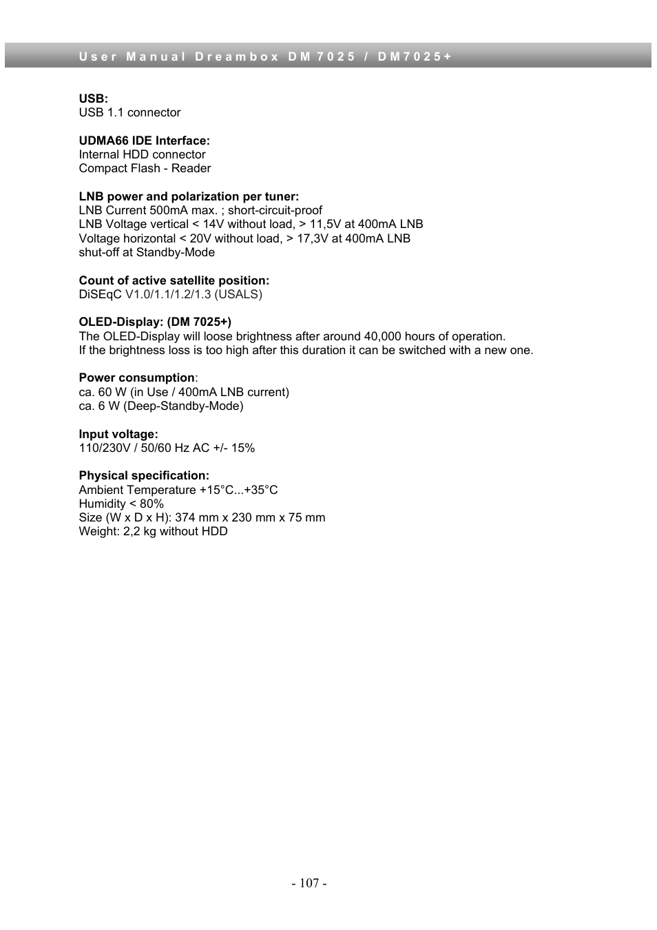Dream Property DM7025 + User Manual | Page 107 / 114
