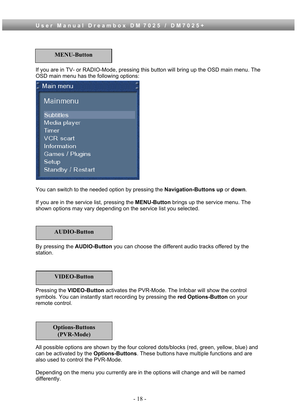 Dream Property DM7025 + User Manual | Page 18 / 114