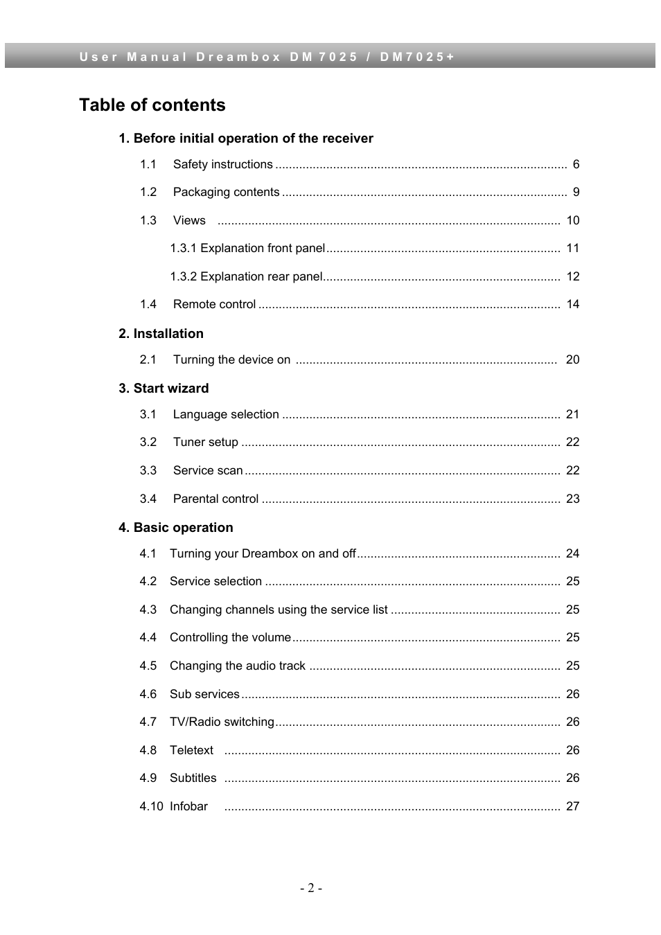 Dream Property DM7025 + User Manual | Page 2 / 114