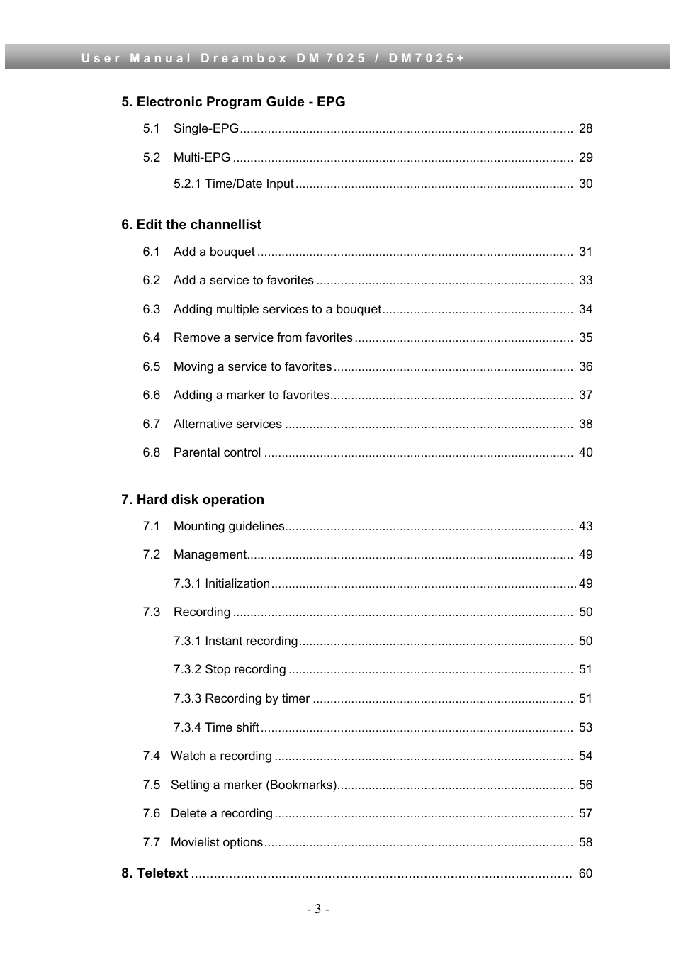 Dream Property DM7025 + User Manual | Page 3 / 114