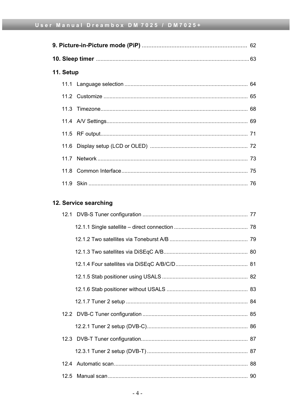 Dream Property DM7025 + User Manual | Page 4 / 114