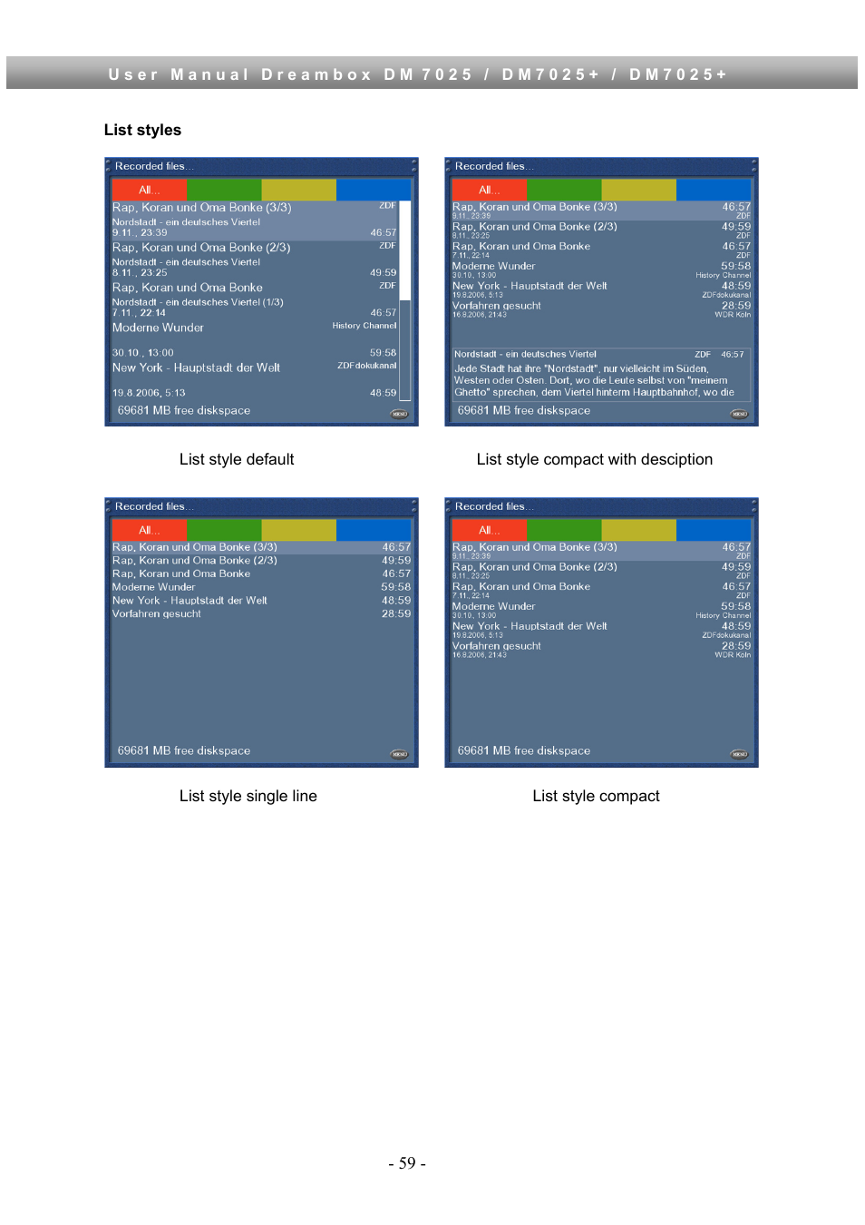 Dream Property DM7025 + User Manual | Page 59 / 114