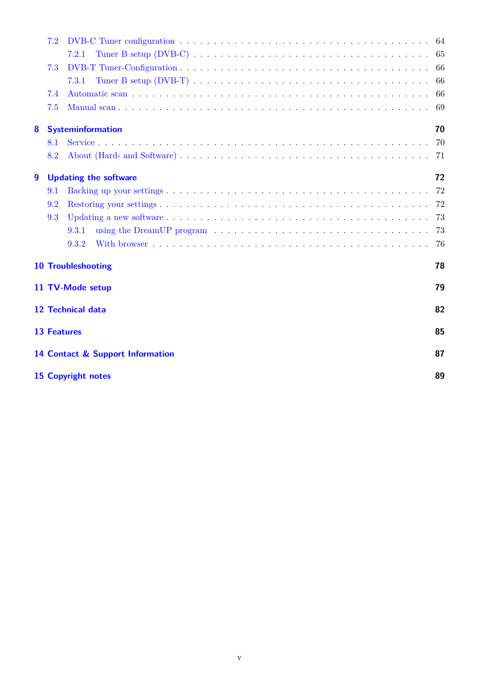 Dream Property DM7020 HD User Manual | Page 5 / 94